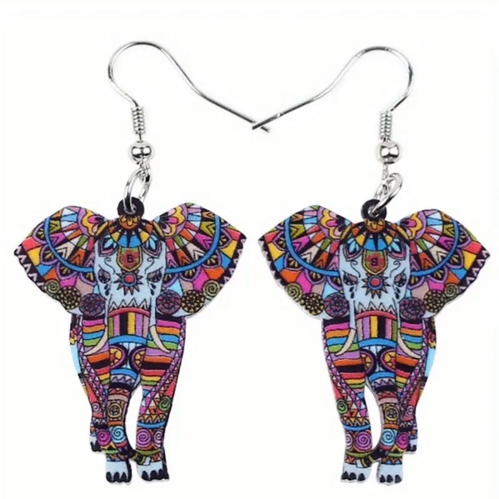 Colorful BOHO Elephant Earrings